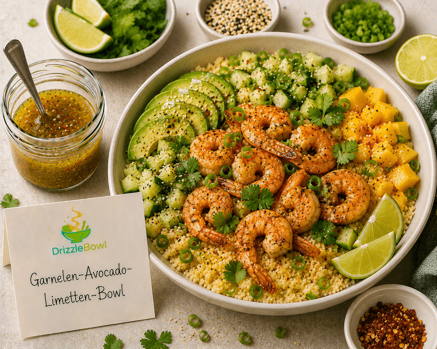Garnelen-Avocado-Limetten-Bowl