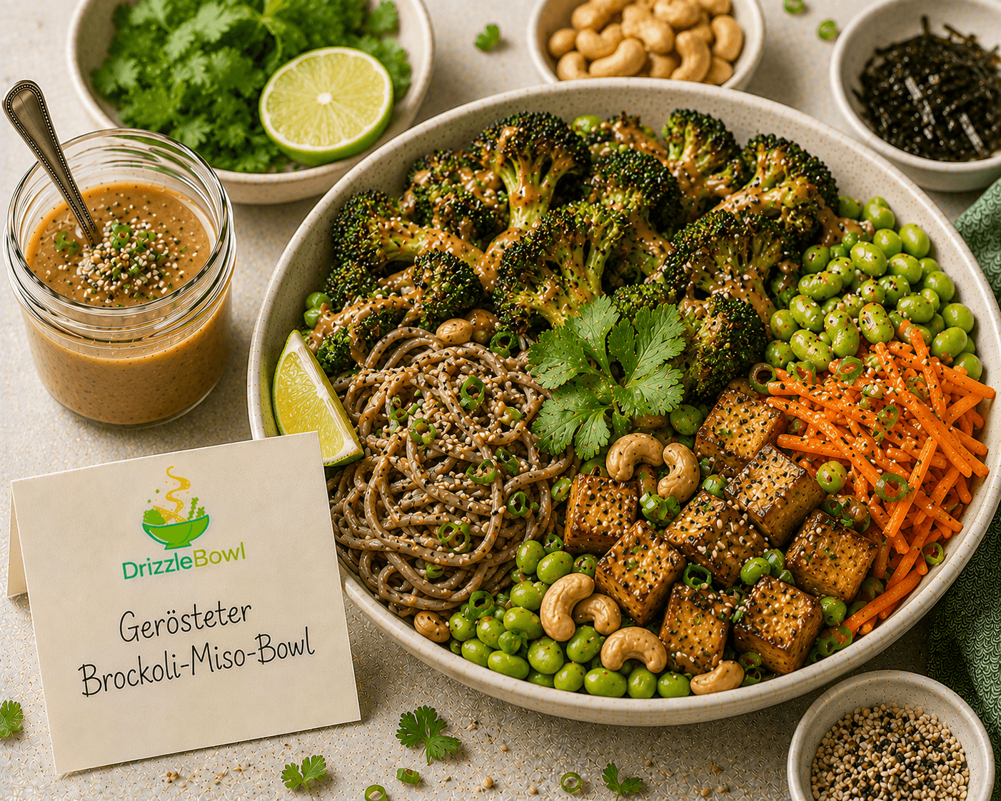 Geröstete Brokkoli-Miso-Bowl