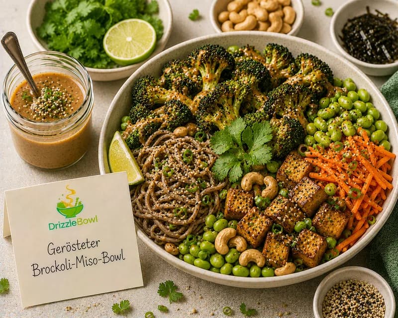 Geröstete Brokkoli-Miso-Bowl