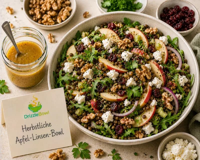 Herbstliche Apfel-Linsen-Bowl