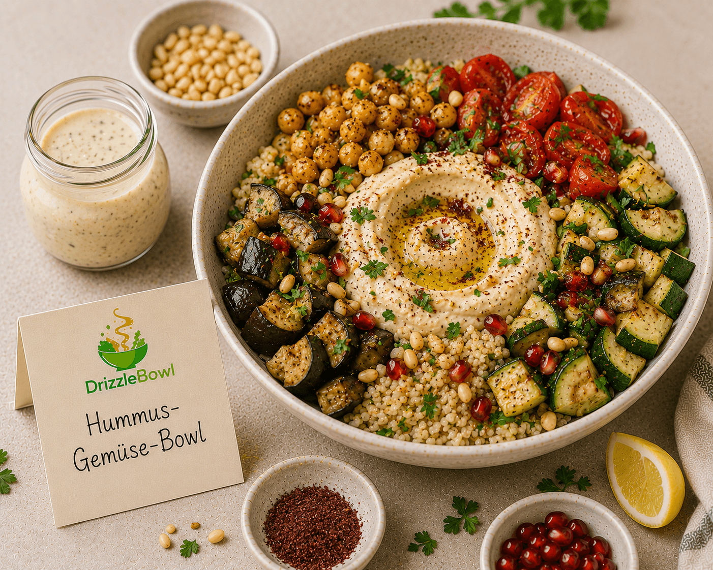 Hummus-Gemüse-Bowl