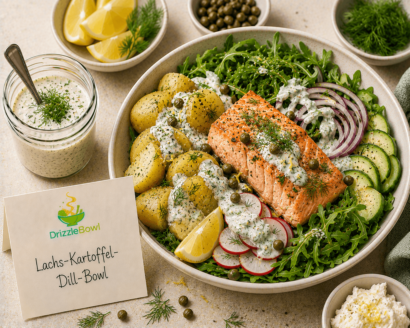 Lachs-Kartoffel-Dill-Bowl
