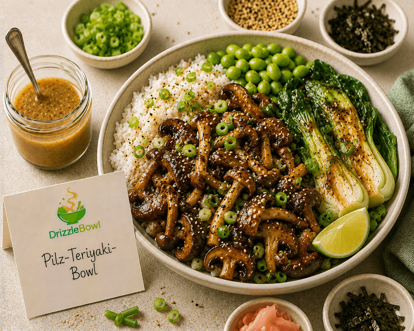 Pilz-Teriyaki-Bowl