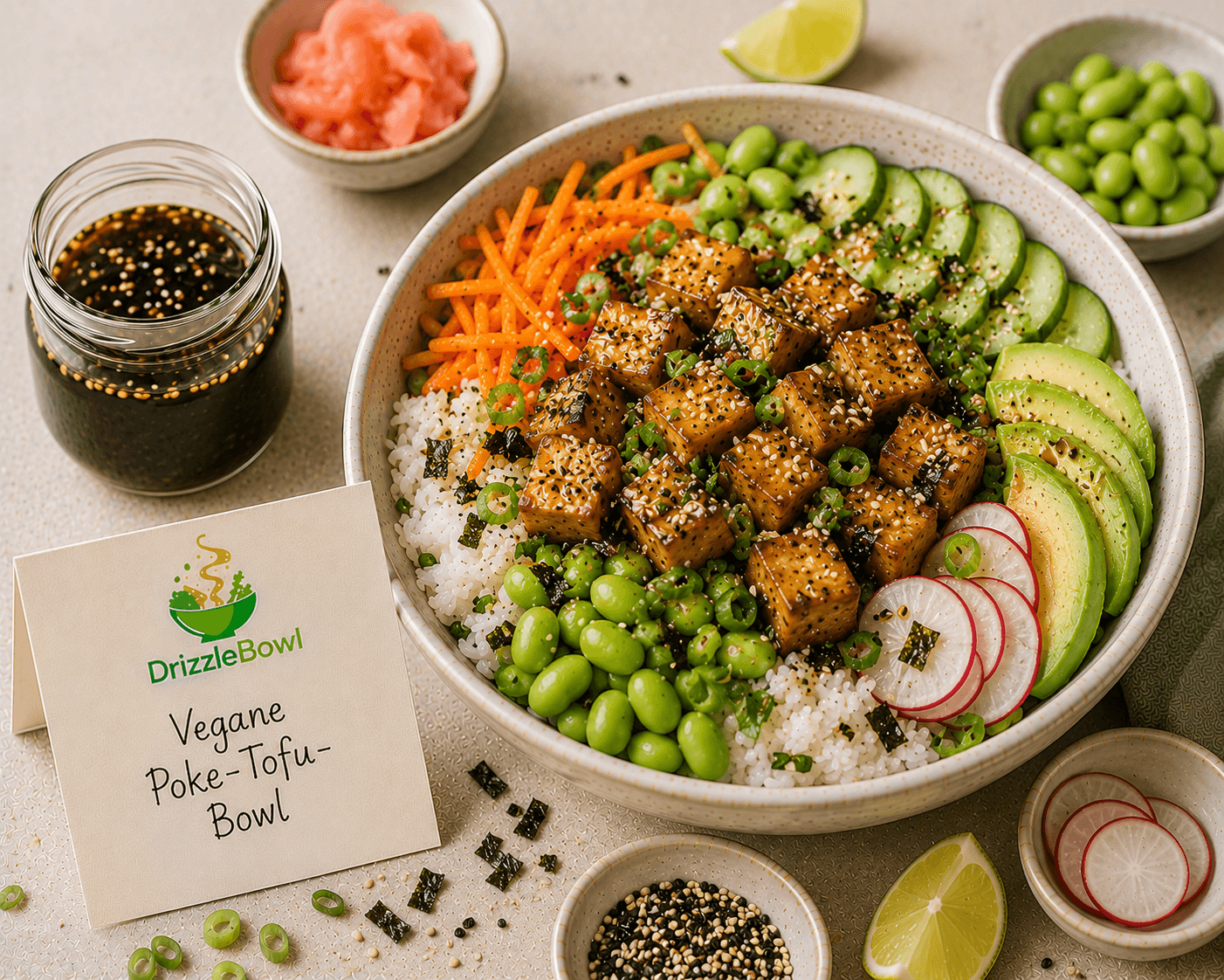 Vegane Poke-Tofu-Bowl