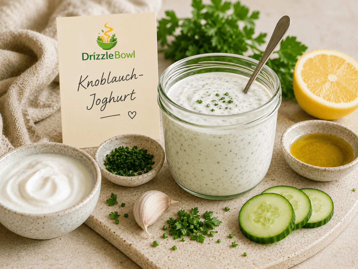 Knoblauch-Joghurt-Dressing